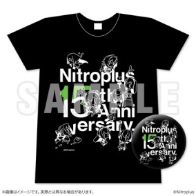 Nitroplus 15th Anniversary T-Shirt and Pin Badge Set (Black)